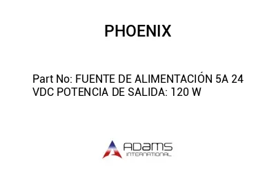 FUENTE DE ALIMENTACIÓN 5A 24 VDC POTENCIA DE SALIDA: 120 W