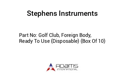Golf Club, Foreign Body, Ready To Use (Disposable) (Box Of 10)